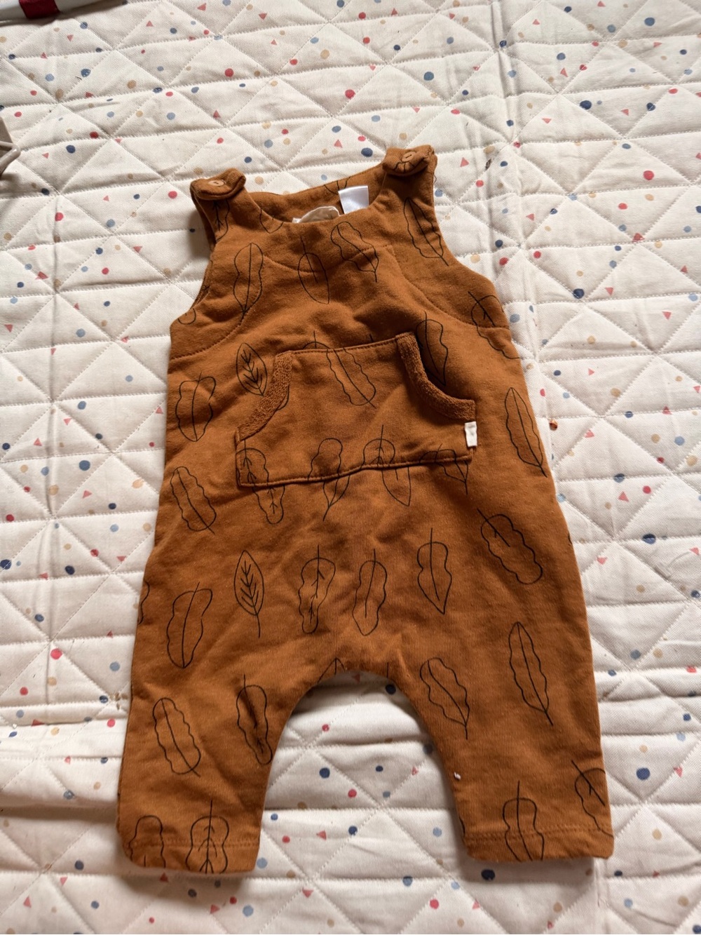 Zara Rust Brown Leaf-Print Romper